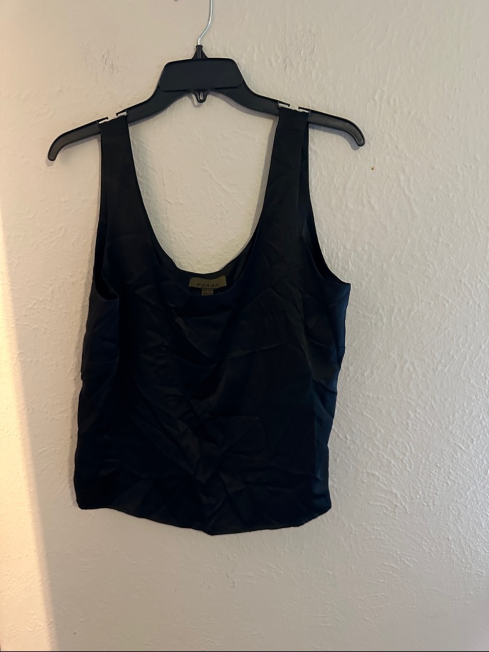 100 Silk Black Scoop Neck Tank Top